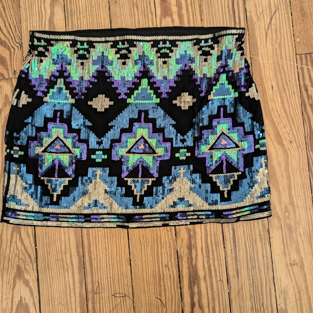 Express sequin mini skirt